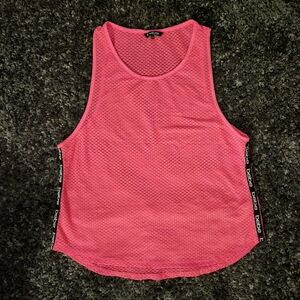 Bebe Vibrant Pink Mesh Tank Top